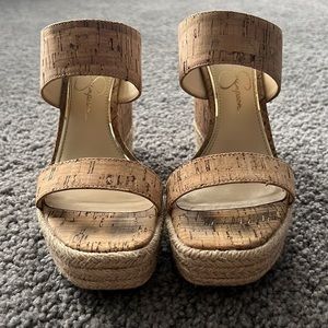 Jessica Simpson Natural Cork Wedge Sandals